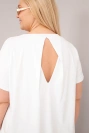 Dámská halenka Plus Size bavlněná s krátkým rukávem bílá