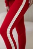 Women's cotton set with stripe and welts red