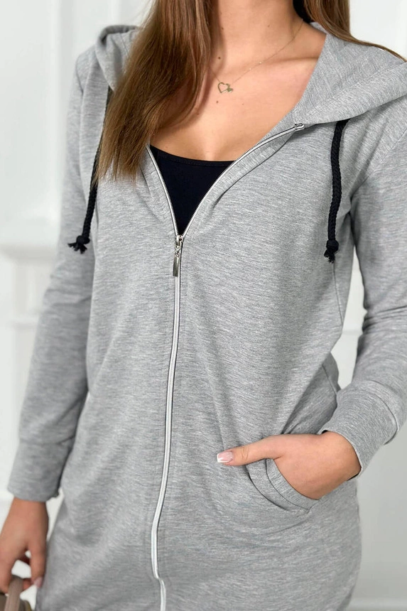 Hooded sweatshirt with hood gray melange