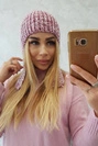 Damen Ohrenklappen Jana K314 lila+weiß
