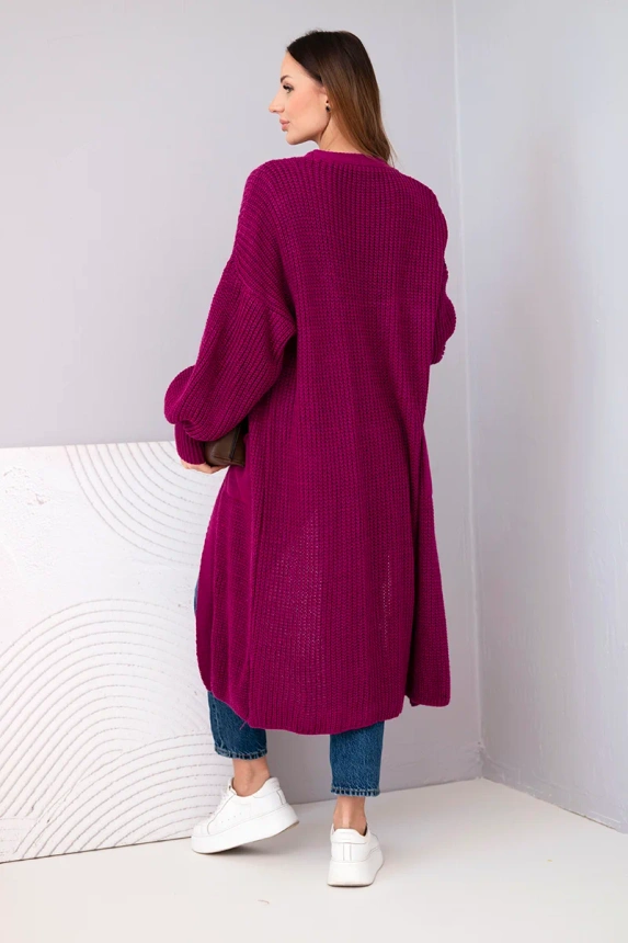 Pullover lange Strickjacke dunkelviolett