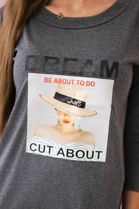 Dress with print Dream grafitu