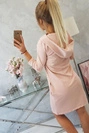 Dress with a hood and pockets dark powder pink