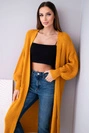 Pullover lange Strickjacke Senf