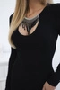 Knitted dress with a neckline decoration black