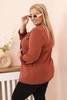 Plus Size women's viscose blazer with long sleeves and collar orange