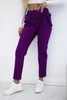 Viscose trousers tied with an asymmetrical front dark purple