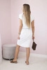 Tied dress with an envelope-like bottom white