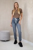 Denim-Hose mit geripptem Saum Graphit