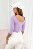 Rundhalsbluse lila