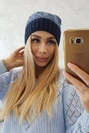 Bibiana vilnonė kepurė K264 tamsiai mėlyna + džinsai