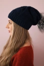 Čapica s fleece Sandra K210 námornícka modrá