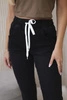 Denim trousers with a drawstring black