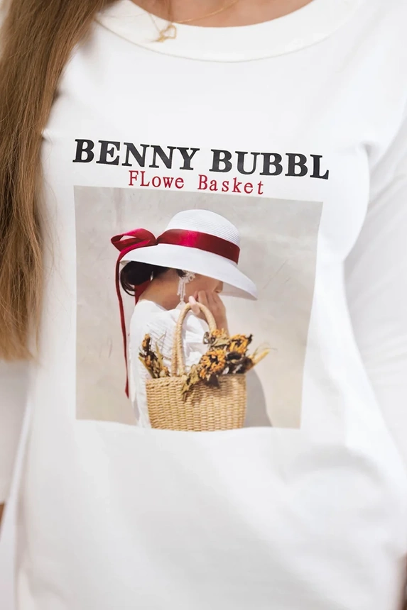 Kleid mit Korbmuster ecru