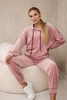 Velour set kangaroo sweatshirt + pants powder pink