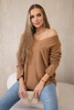 V-neck sweater dark camel