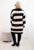 Women's Plus Size striped sweater dress black