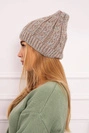 Cap with fleece Melisa K241 beige+gray