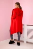 Long cardigan with hood red