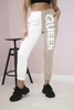 Damen-Jogginghose mit QUEEN-Schriftzug beige