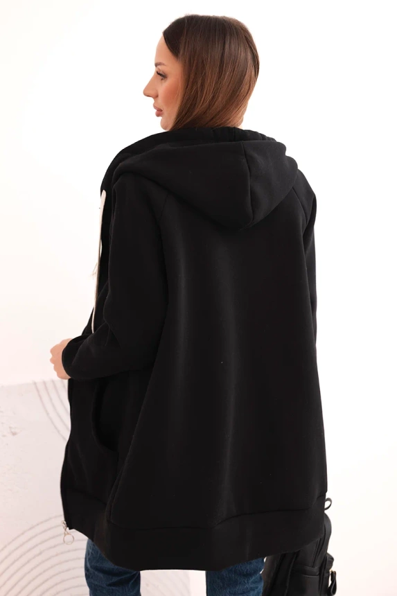 Women's insulated hoodie with zipper black