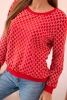 Women's sweatshirt with a print and a round neckline red