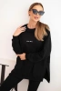Damen-Set aus Baumwolle mit Hoodie und Leggings mit dem Aufdruck Minimal schwarz