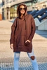 Insulated sweatshirt with slits on the sides brown