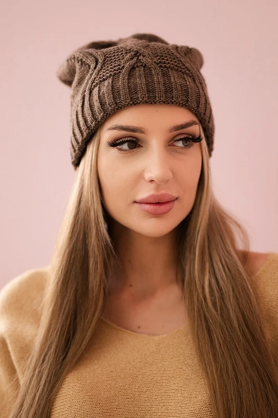 Sylwia vilnonė kepurė K244 mocca