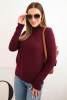 Women's sweater alpaca with a round neckline brown