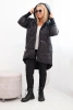 Women's Plus Size quilted winter jacket with a hood black