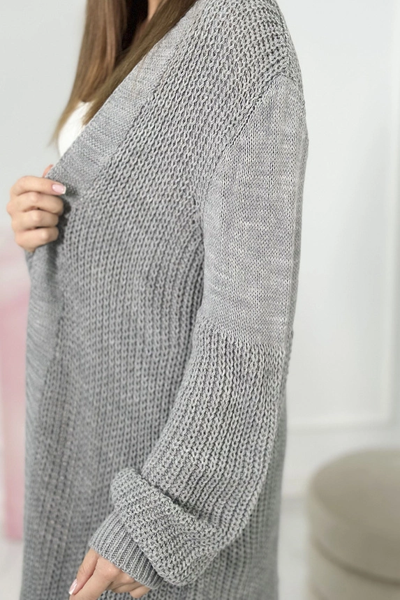 Pullover lange Strickjacke dunkelgrau