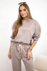 Buttery fabric set sweatshirt + pants beige melange