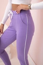 Women's cotton cargo pants with pockets and chain beige