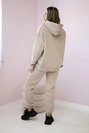 Isoliertes Baumwoll-Set, Sweatshirt mit bestickter + Hose beige