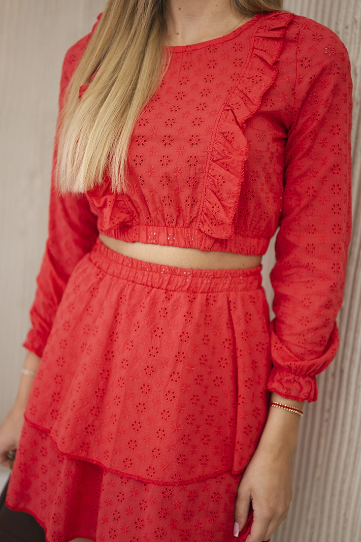 Boho raudona suknelė