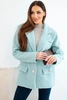 Women's jacket made of soft sheepskin with a collar mint