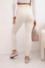 Legginsy damskie modelujące z wysokim stanem jasno beżowe