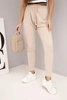 Women's sweatpants with an elastic waistband and drawstring beige