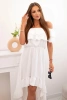Women's off-the-shoulder dress with a longer back ecru