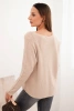 Women's sweater with viscose and a V-neck dark beige