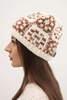 Women's wool winter hat with decorative crystals K399 black