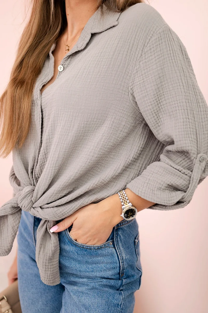 Bavlnená mušelínová košeľa oversize Fango