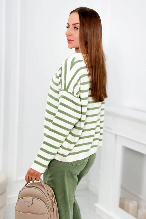 Striped sweater dark mint