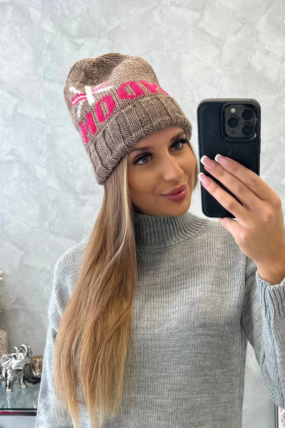 Dámská čepice London K385 mocca