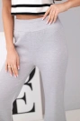 Damenhose Butter mit weit ausgestelltem Bein grau