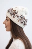 Women's wool winter hat with decorative crystals K399 black