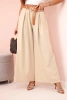 Pants with a belt and wide legs - light beige