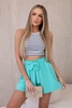 Shorts with viscose tied at the waist light mint