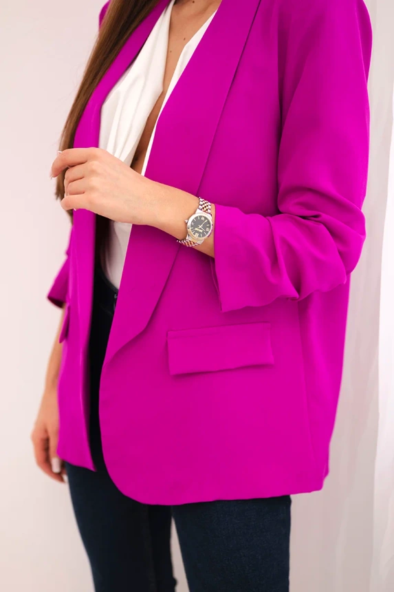 Elegantná bunda s chlopňami fialka